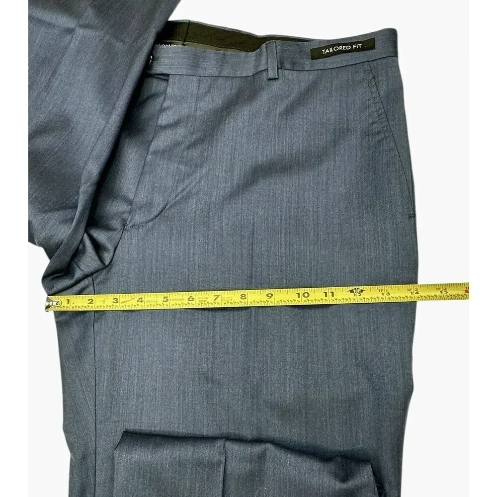 NWT JoS A Banks 100% Wool Signature Collection Tailored Fit Blue Slacks Size 37R